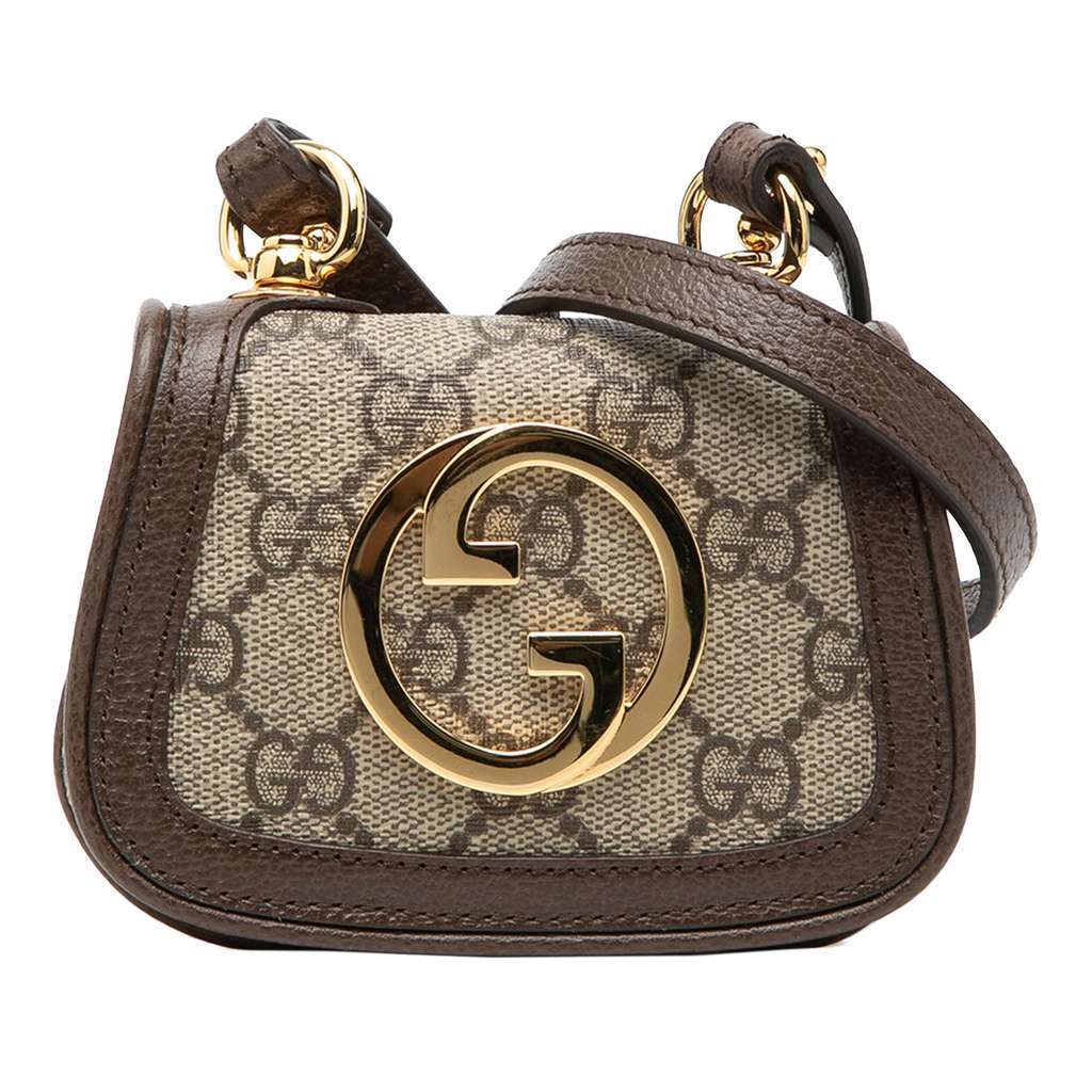 Gucci GG Supreme Blondie Card Case on Strap