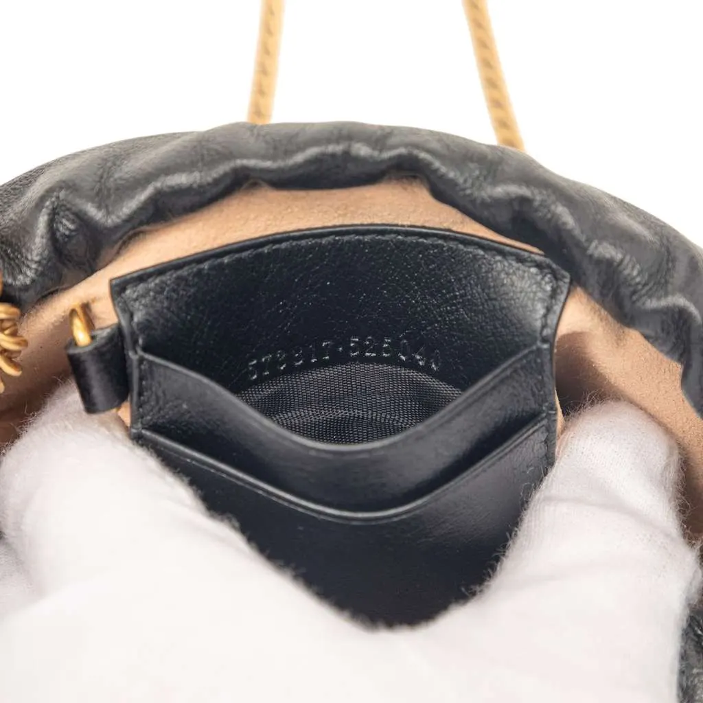 Gucci Mini GG Marmont Matelasse Diagonal Leather Torchon Bucket Bag Beige Leather Very good - Box View