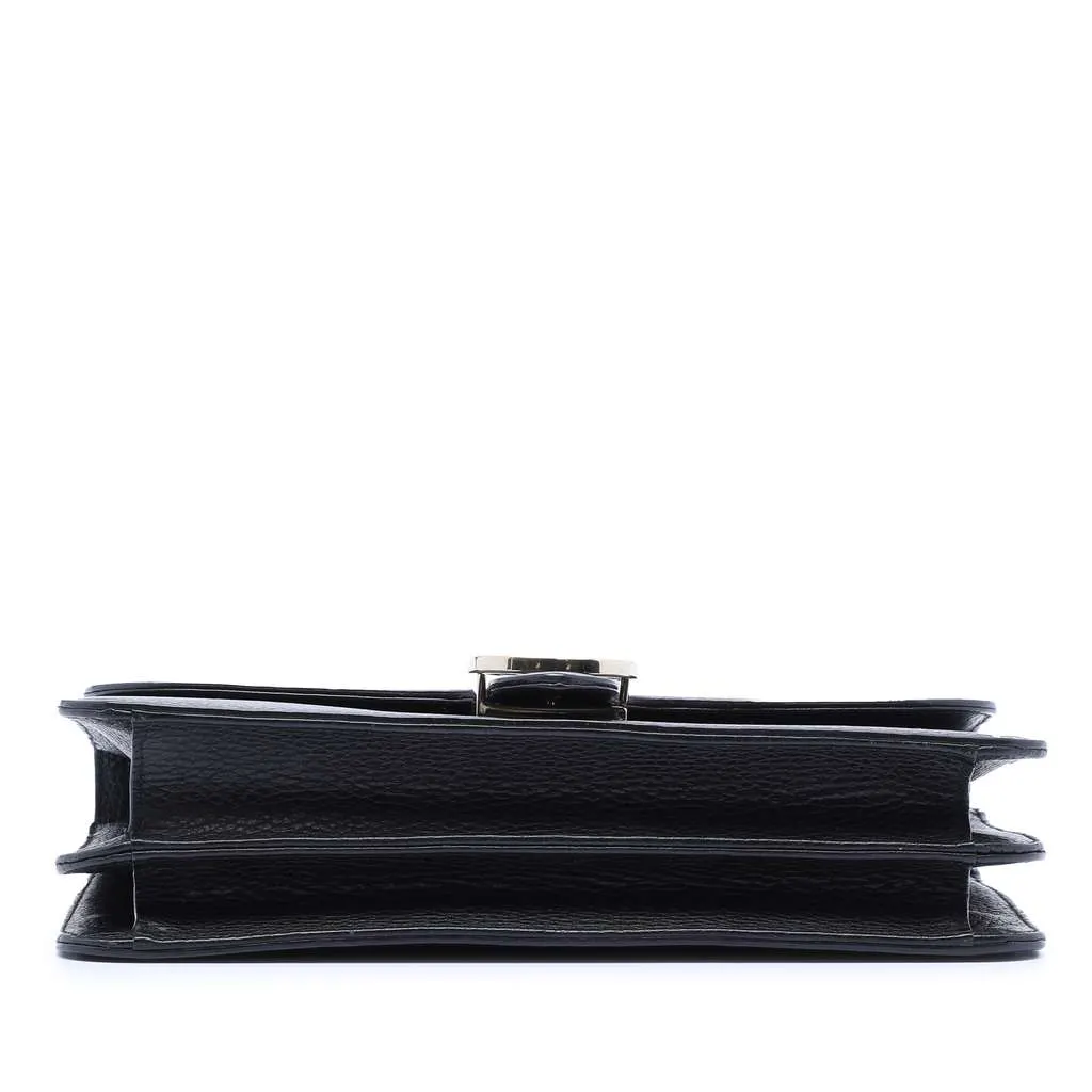 Gucci Medium Dollar Calfskin Interlocking G Crossbody Black Leather Very good - Inside View