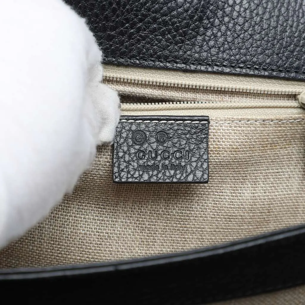 Gucci Medium Dollar Calfskin Interlocking G Crossbody Black Leather Very good - Box View