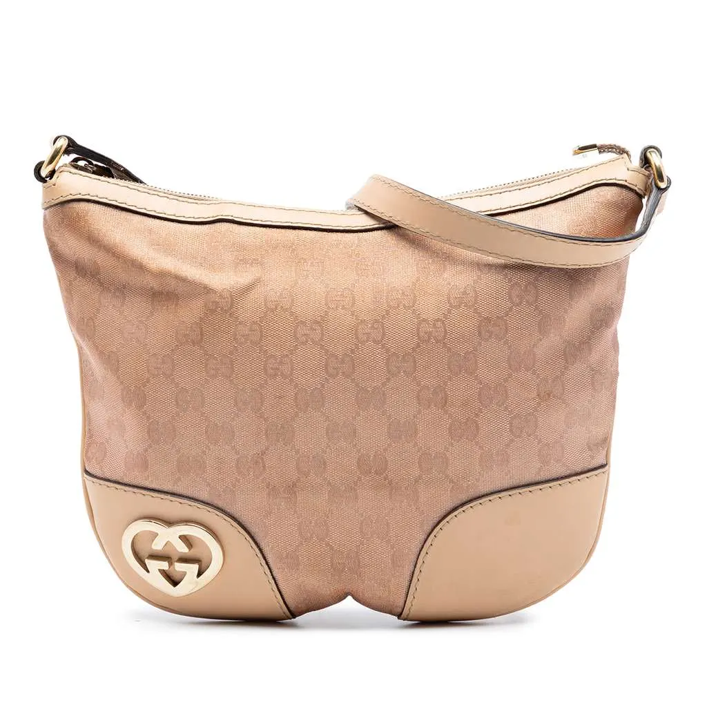 Gucci GG Canvas Lovely Crossbody Brown Canvas Good - Front View