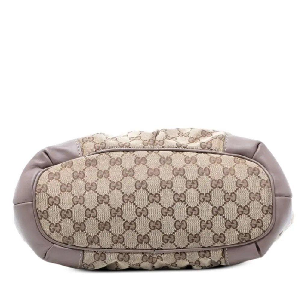 Gucci GG Canvas Sukey Satchel Beige Canvas Good - Inside View