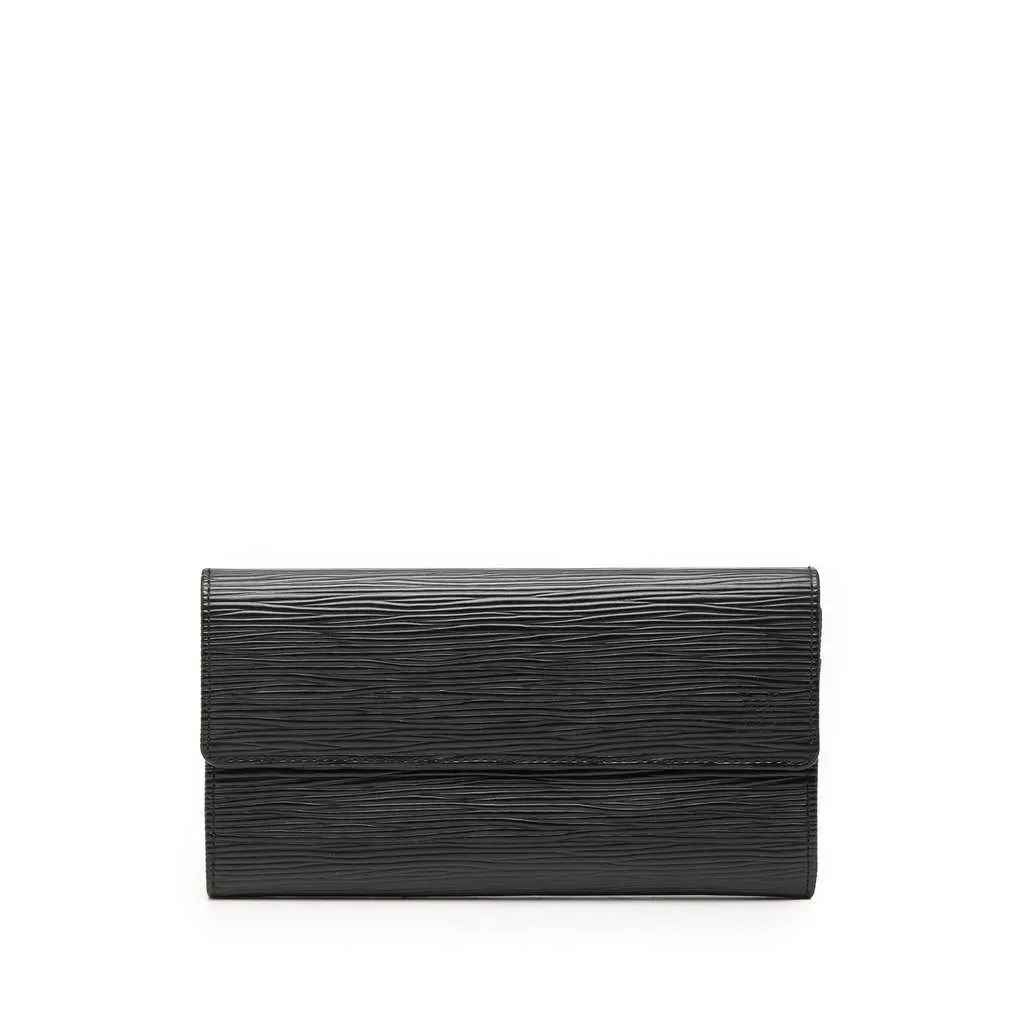 Louis Vuitton Epi Porte Tresor International Long Wallet Black Leather Very good - Front View
