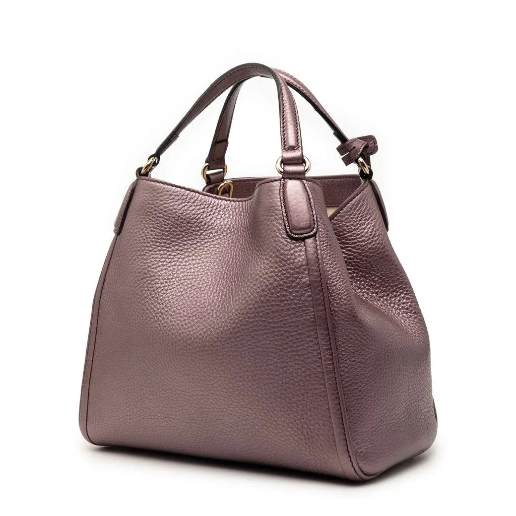 Gucci Small Calfskin Soho Satchel Purple Leather Very good - Back View