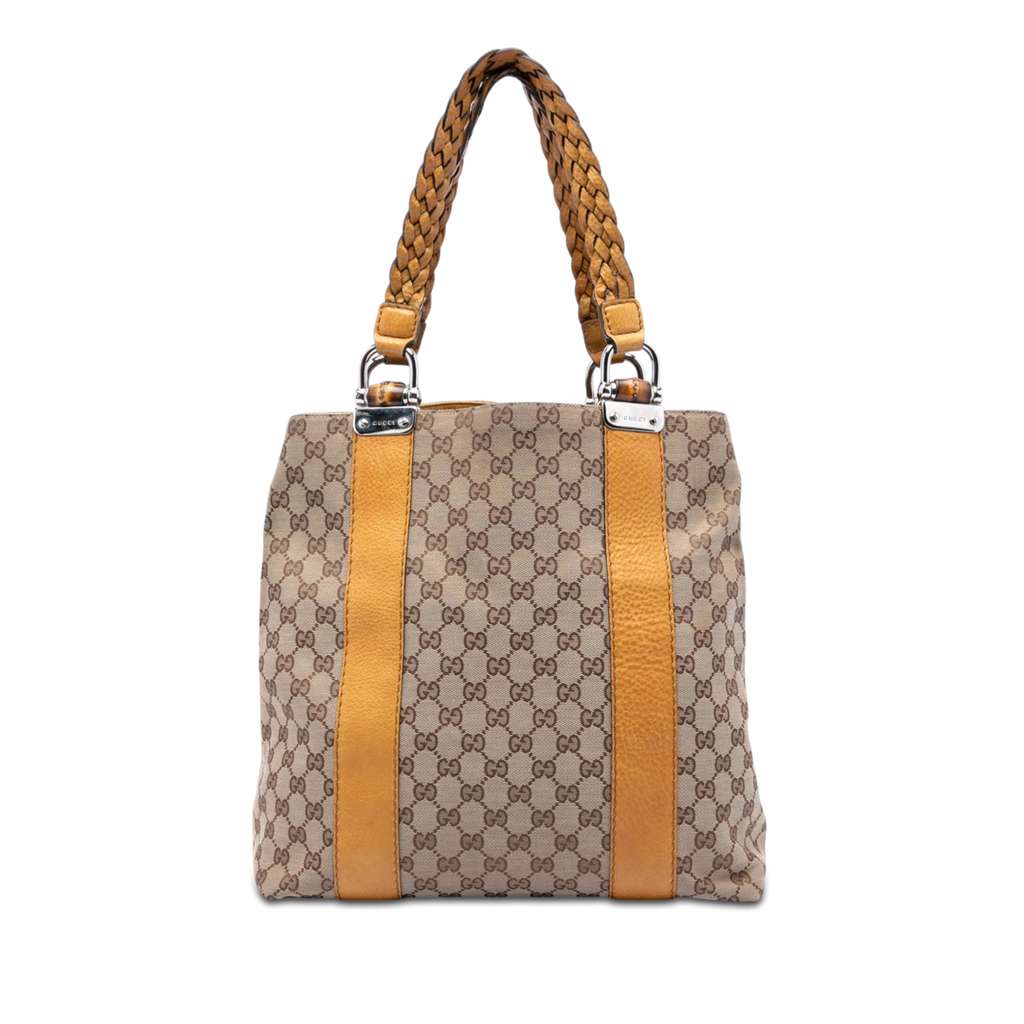 Gucci Large GG Canvas Bamboo Libeccio Tote