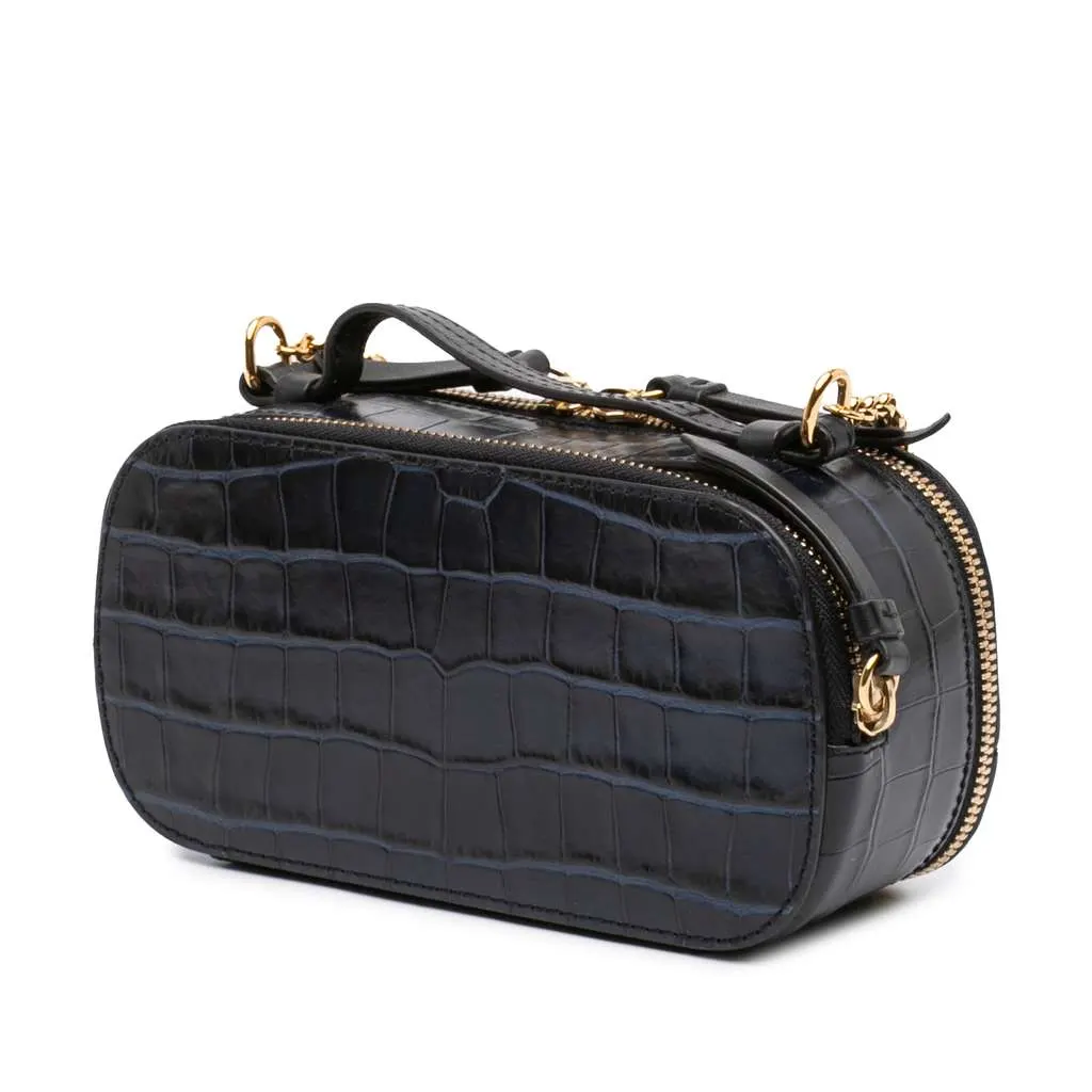 Chloé Mini Croc Embossed Leather C Vanity Bag Black Leather Very good - Back View