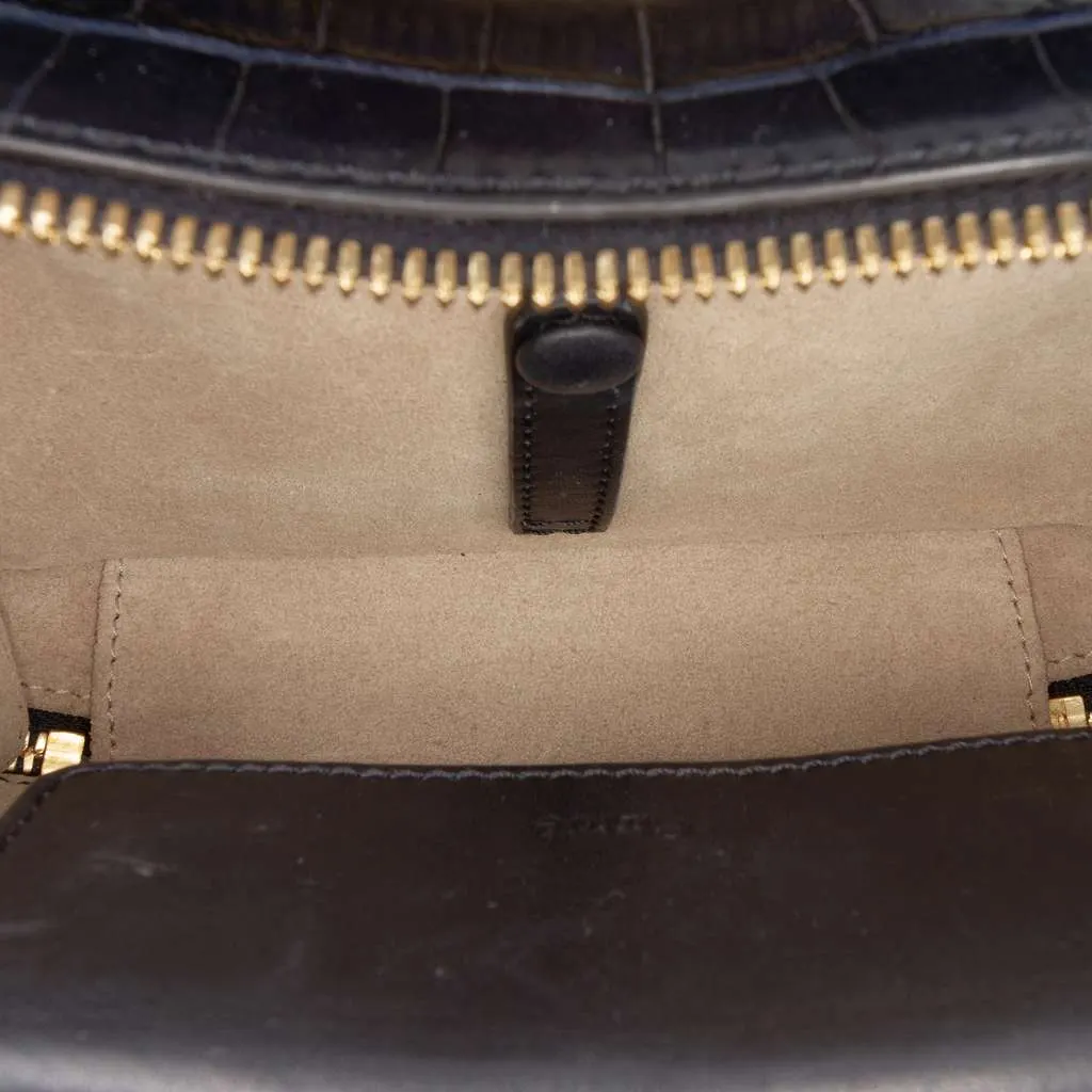 Chloé Mini Croc Embossed Leather C Vanity Bag Black Leather Very good - Model View