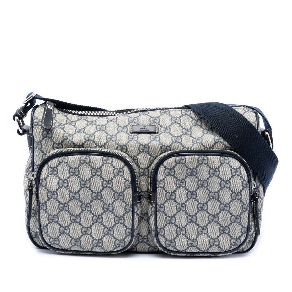 Gucci GG Supreme Double Pocket Crossbody