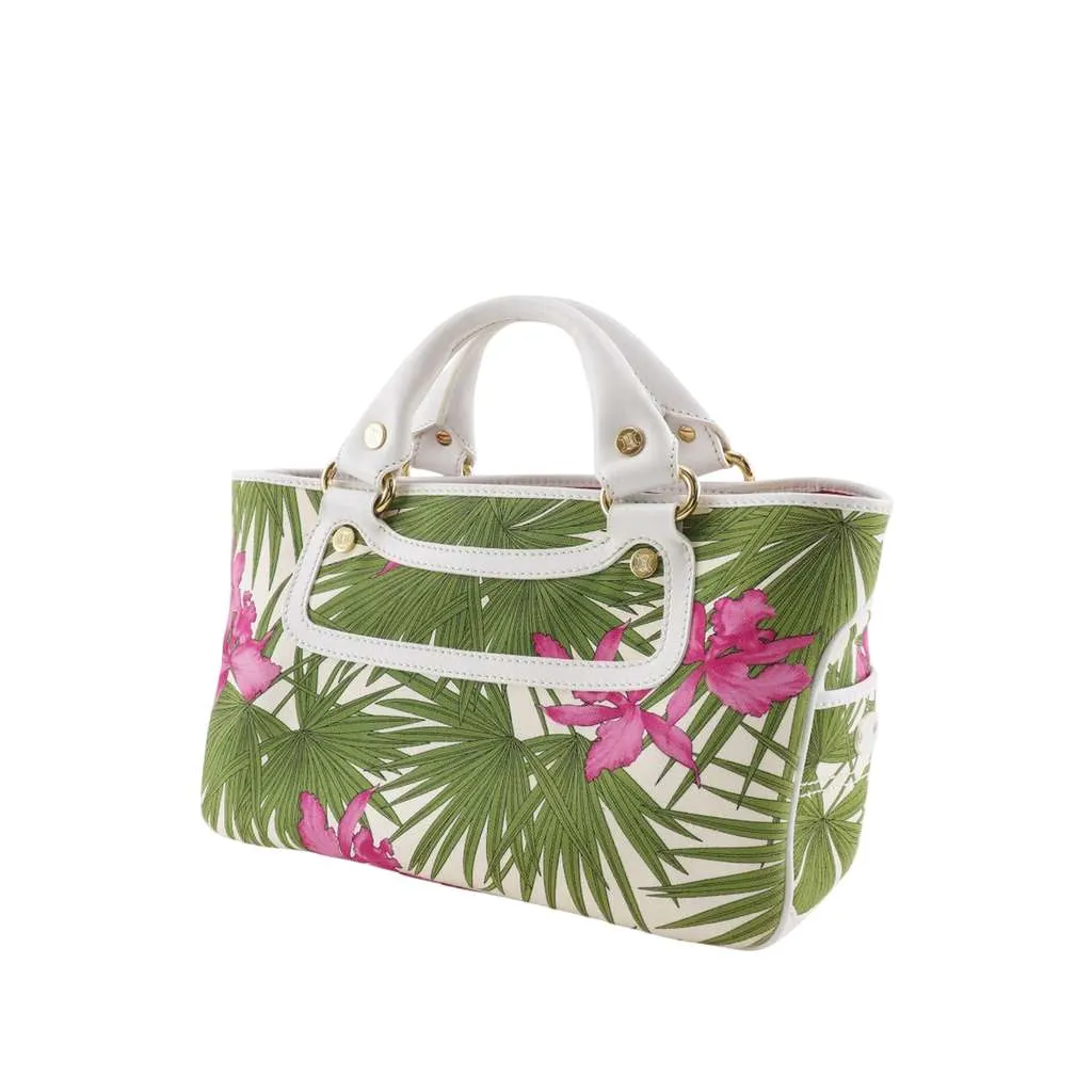 Celine Canvas Botanical Print Boogie Handbag White Canvas Very good - Inside View