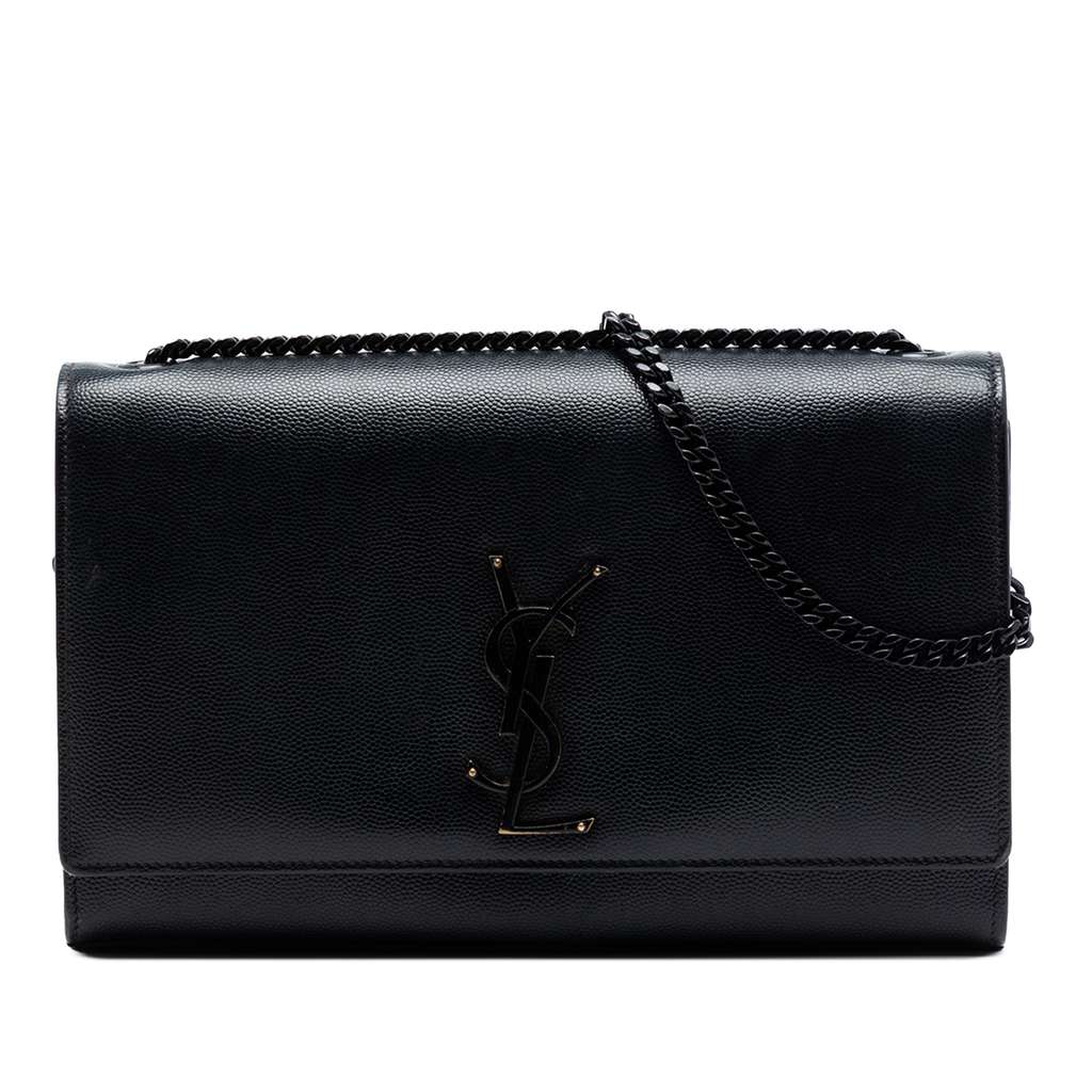 Saint Laurent Medium Grain De Poudre Monogram Monochrome Kate Crossbody