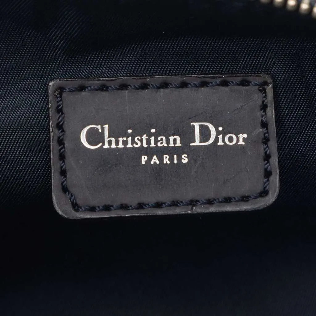 Dior Mini Canvas Printed Denim Speedway Saddle Pochette Blue Denim Very good - Box View