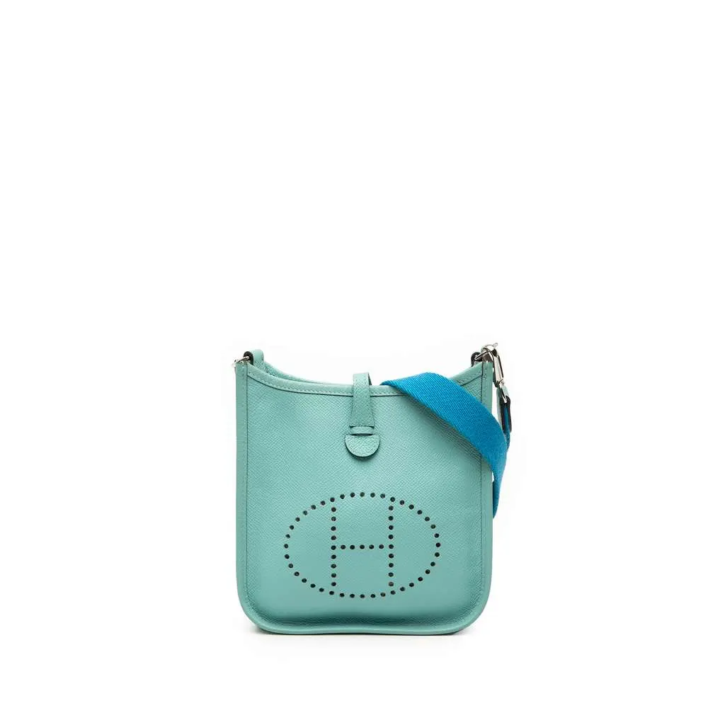 Hermès Epsom Evelyne I TPM Blue Leather Very good - Front View