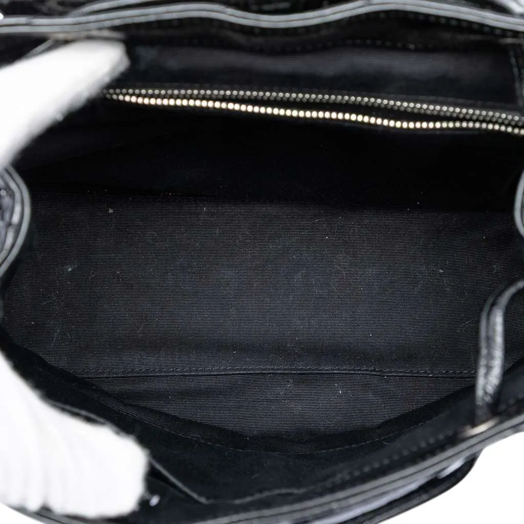 Saint Laurent Small Matelasse Patent Monogram LouLou Backpack Black Leather Very good - Model View