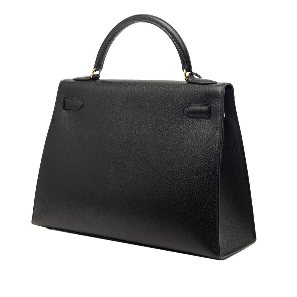 Hermès Ardennes Kelly Sellier 32 Black Leather Very good - Back View