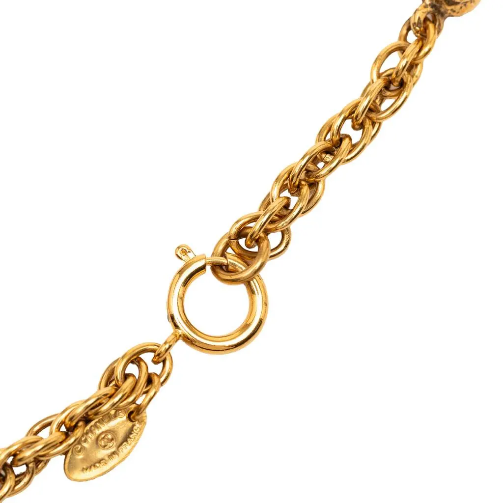 Chanel Gold Plated Ball Charms Necklace Gold Metal Very good - Inside View