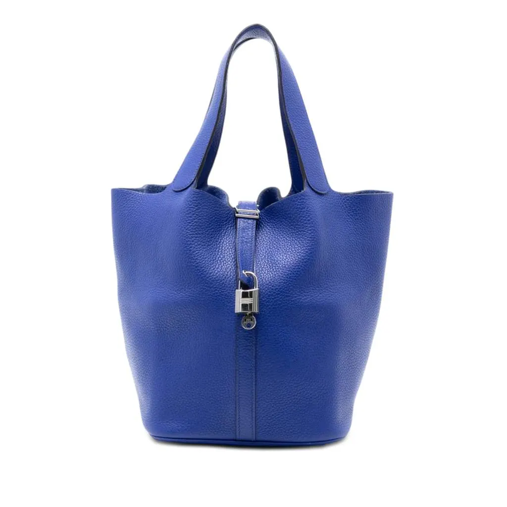 Hermès Clemence Picotin Lock 26 Blue Leather Very good - Front View