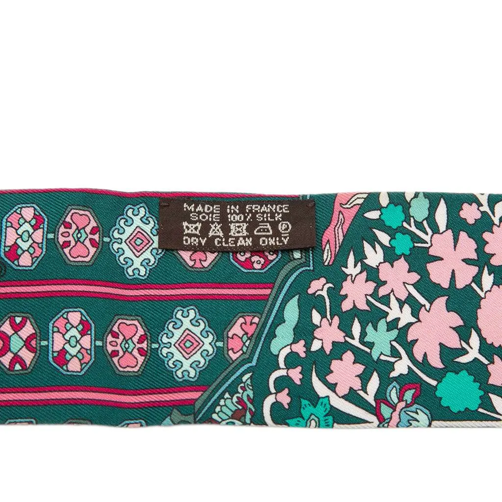 Hermès Tapis Persans Silk Twilly Scarf Blue Silk Very good - Back View