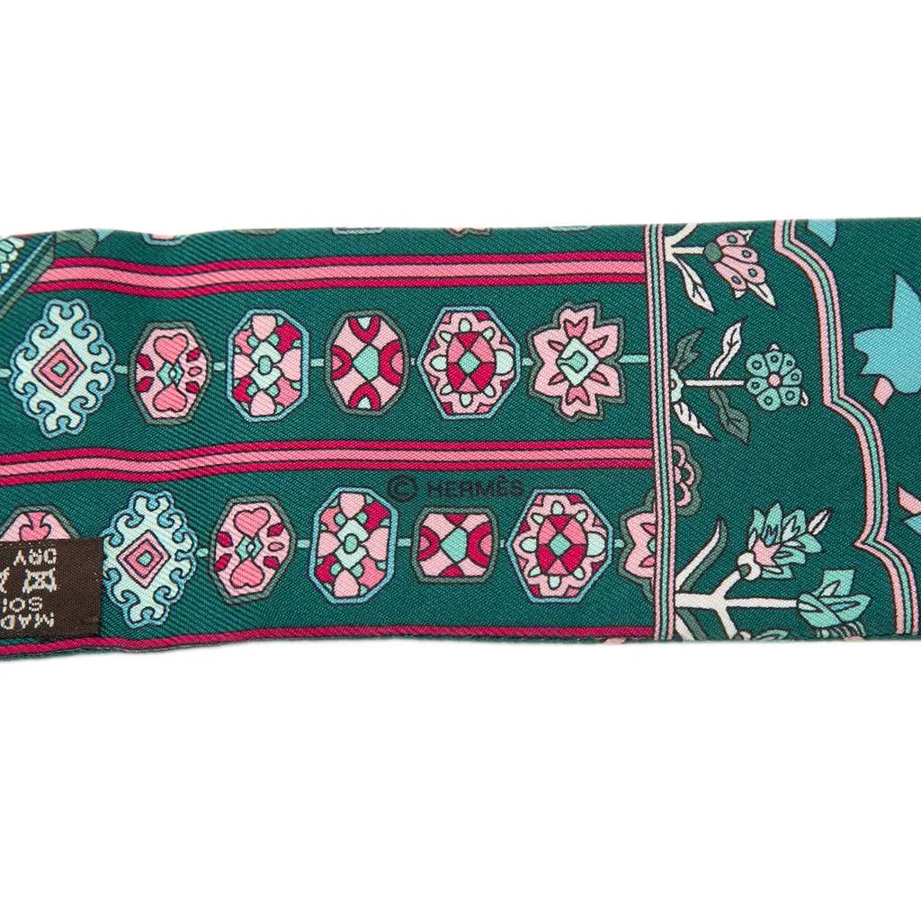 Hermès Tapis Persans Silk Twilly Scarf Blue Silk Very good - Inside View