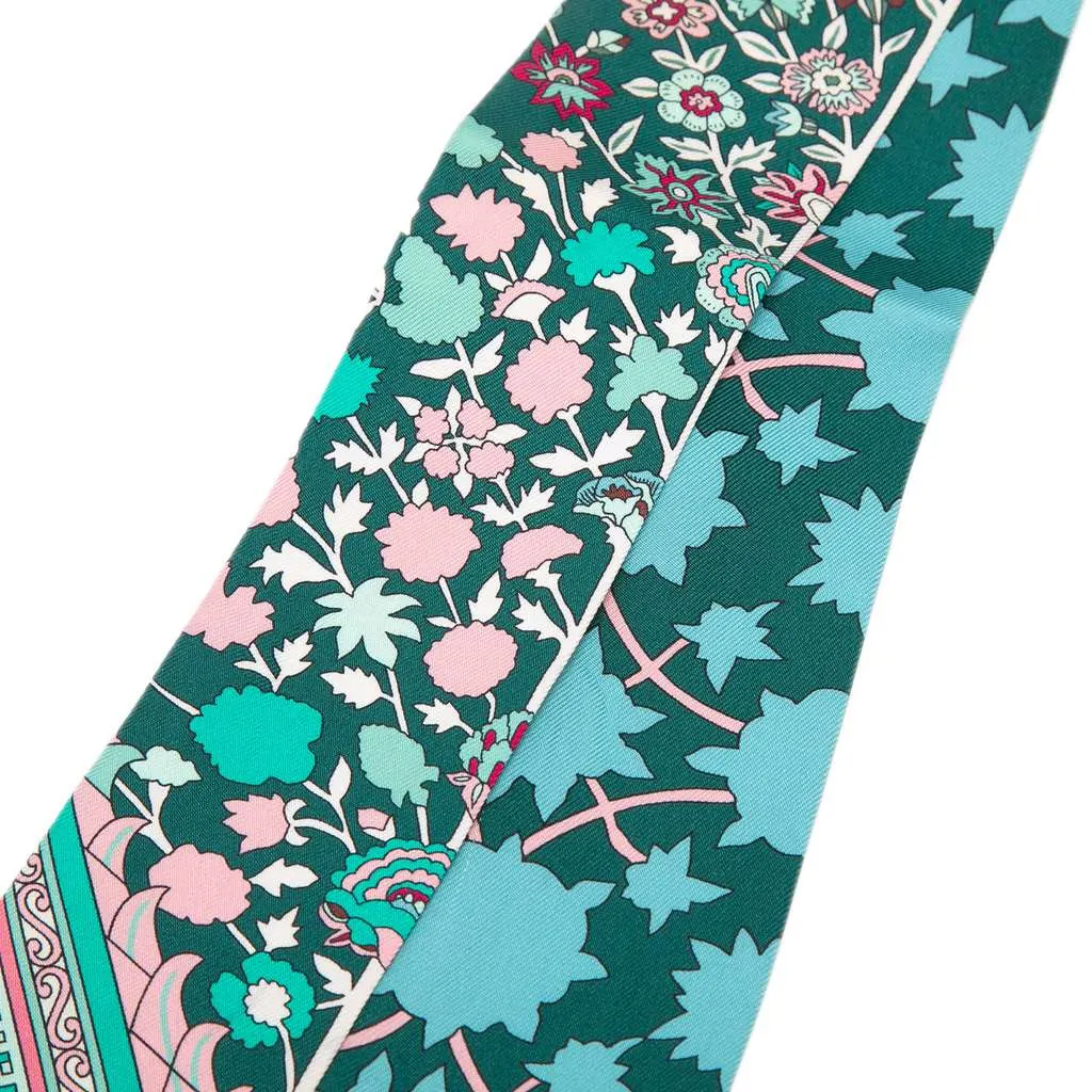 Hermès Tapis Persans Silk Twilly Scarf Blue Silk Very good - Box View