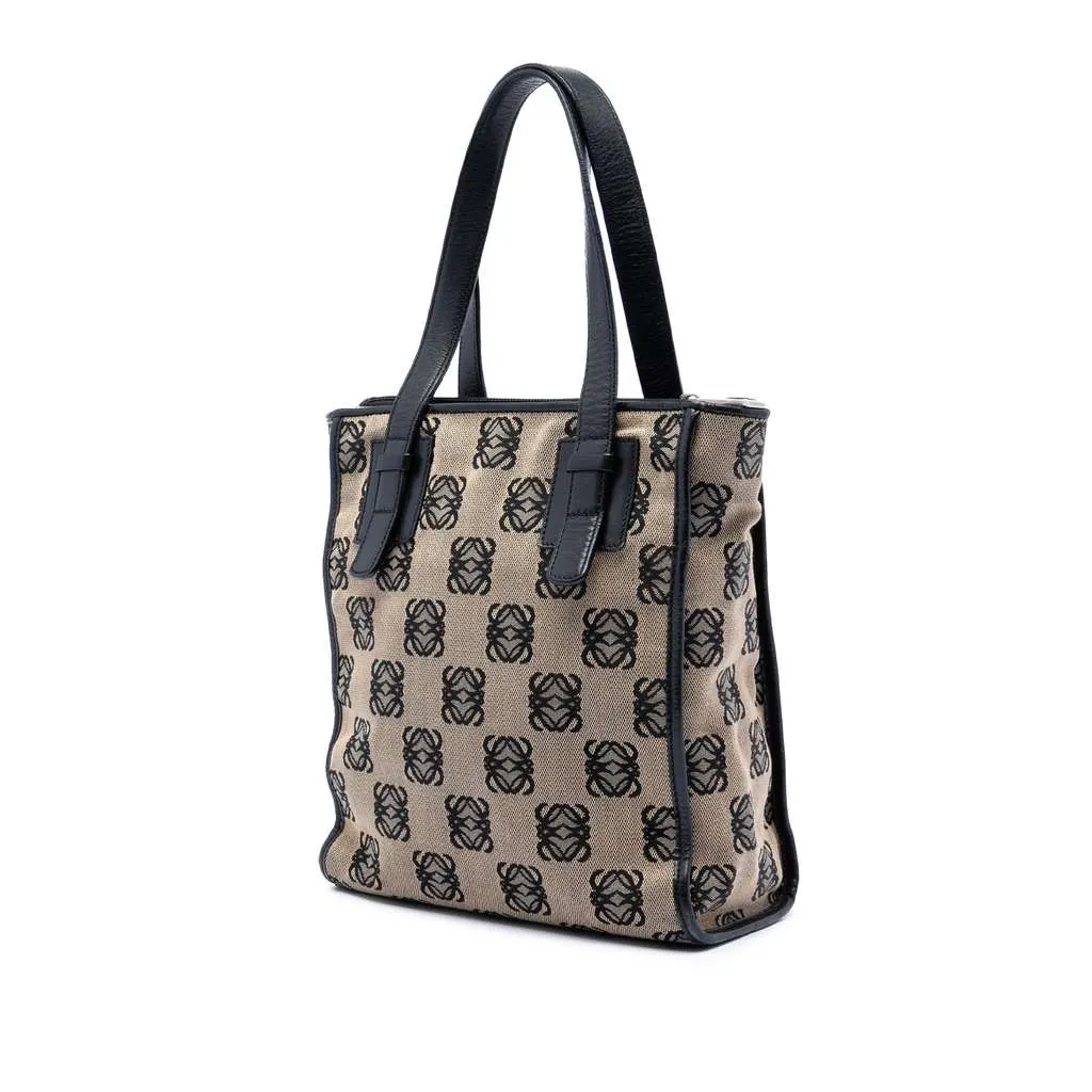 Loewe Anagram Canvas Tote Beige Canvas Good - Back View