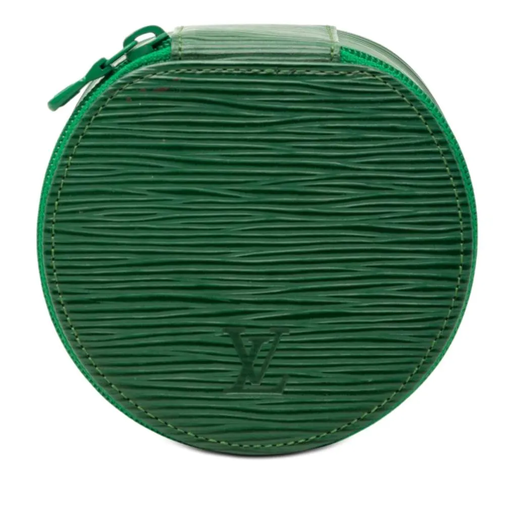 Louis Vuitton Epi Ecrin Bijoux Travel Jewelry Case Green Leather Very good - Front View