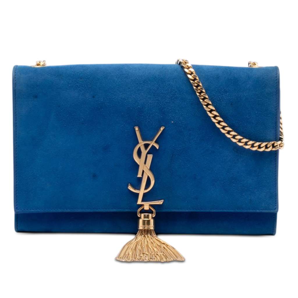 Saint Laurent Medium Suede Monogram Kate Tassel Crossbody