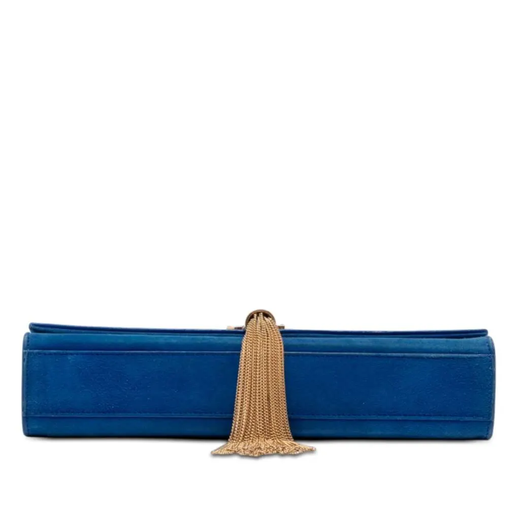 Saint Laurent Medium Suede Monogram Kate Tassel Crossbody Blue Leather Very good - Inside View
