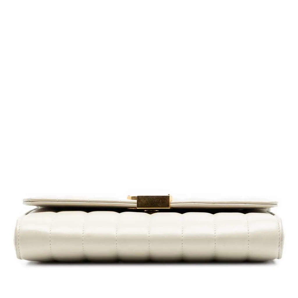 Saint Laurent Matelasse Lambskin Monogram Vicky Chain Wallet White Leather Very good - Inside View