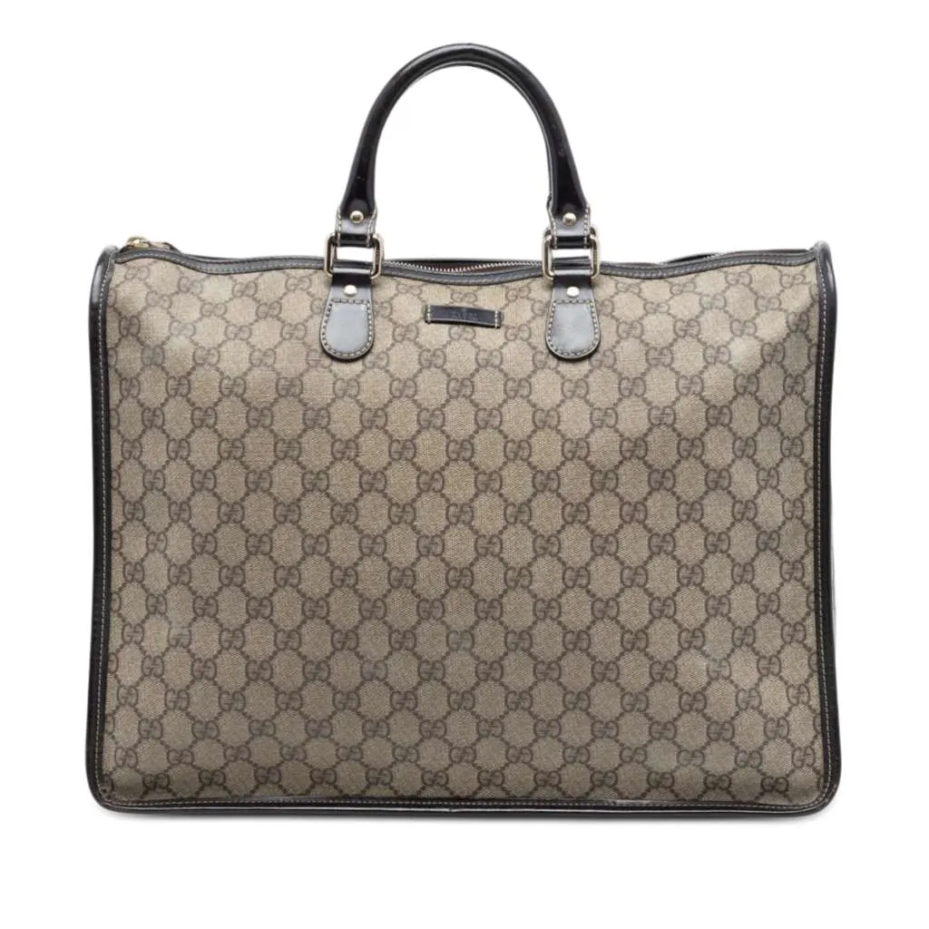Gucci GG Supreme Satchel Beige Canvas Very good - Front View