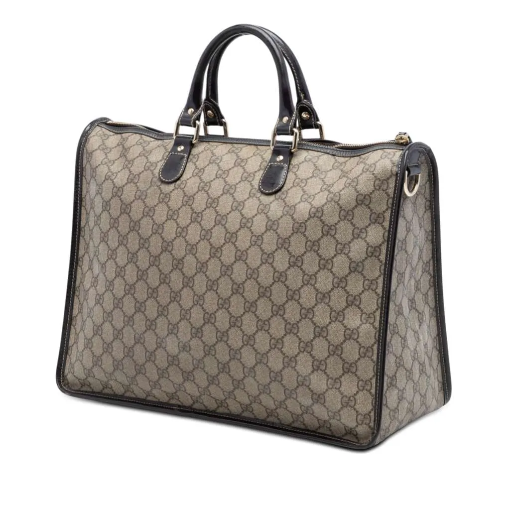 Gucci GG Supreme Satchel Beige Canvas Very good - Back View