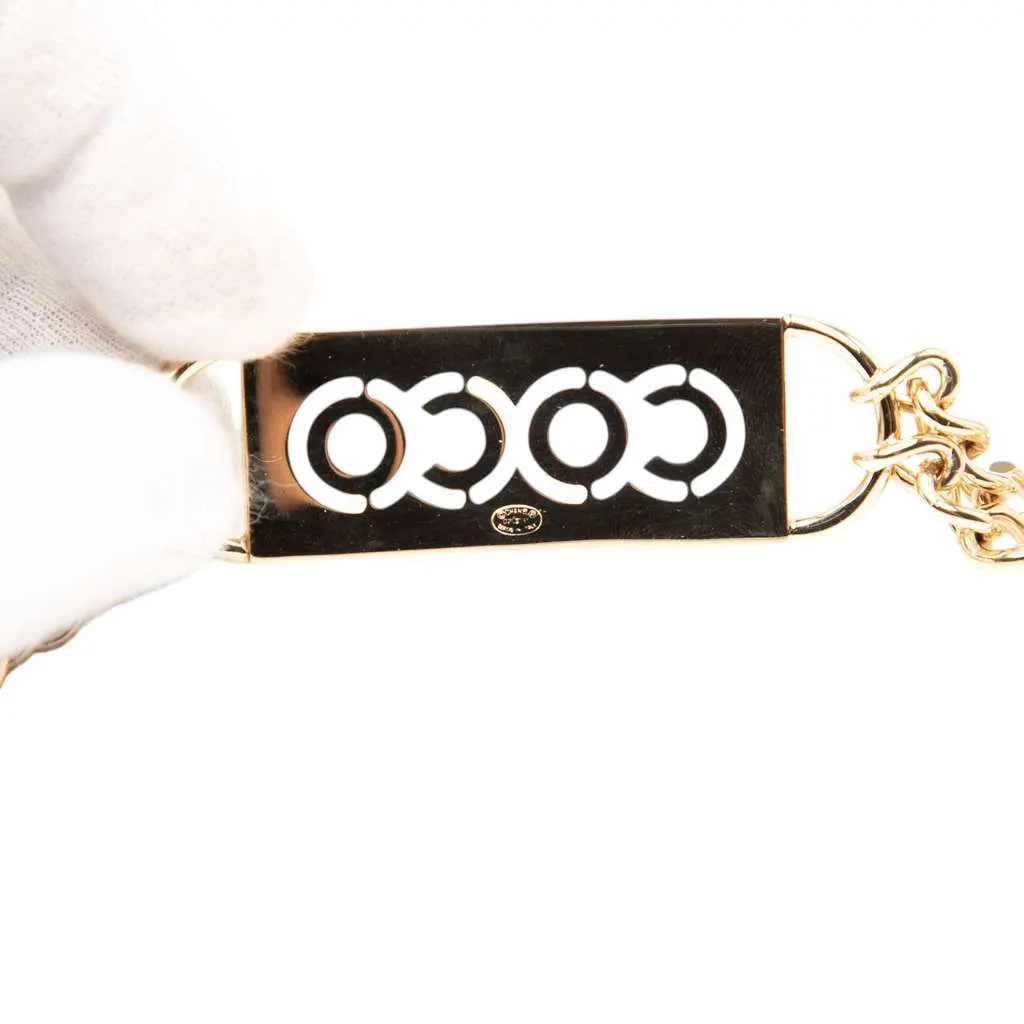 Chanel Gold Plated Strass Coco Plaque Double Chain Belt Gold Metal Very good - Inside View