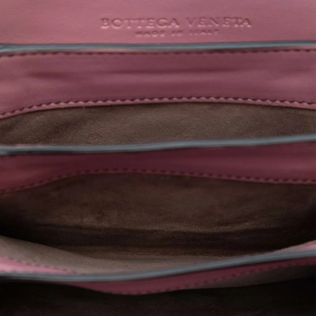 Bottega Veneta Small Nappa Intrecciato Runway Shoulder Bag Pink Leather Very good - Model View