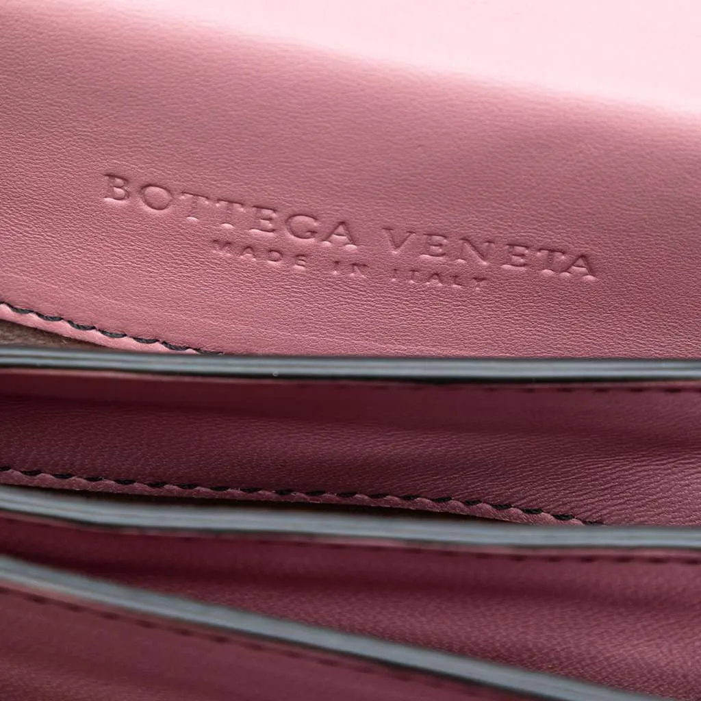 Bottega Veneta Small Nappa Intrecciato Runway Shoulder Bag Pink Leather Very good - Box View