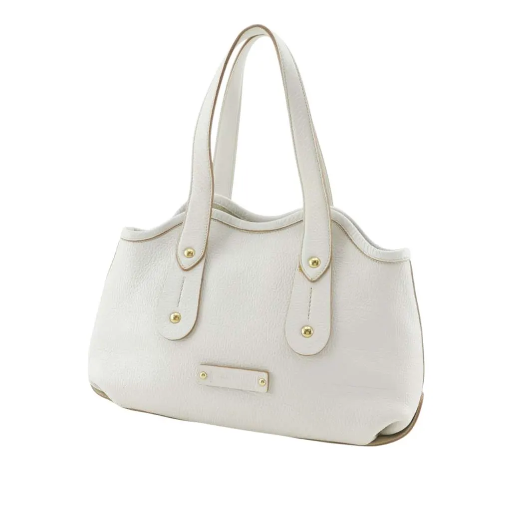 Salvatore Ferragamo Leather Tote White Leather Very good - Back View