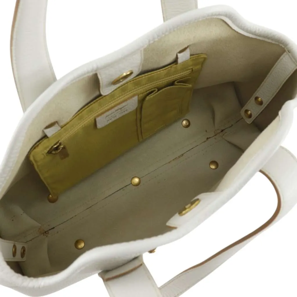 Salvatore Ferragamo Leather Tote White Leather Very good - Model View