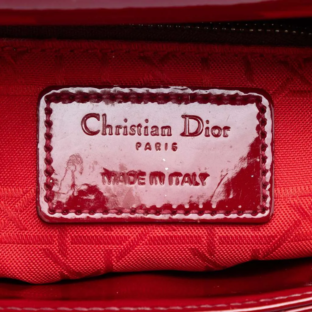 Dior Mini Patent Cannage Lady Dior Red Leather Very good - Box View