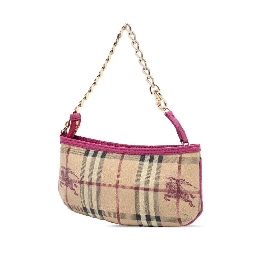 Burberry Haymarket Check Coated Canvas Clara Pochette Beige Canvas Very good - Back View