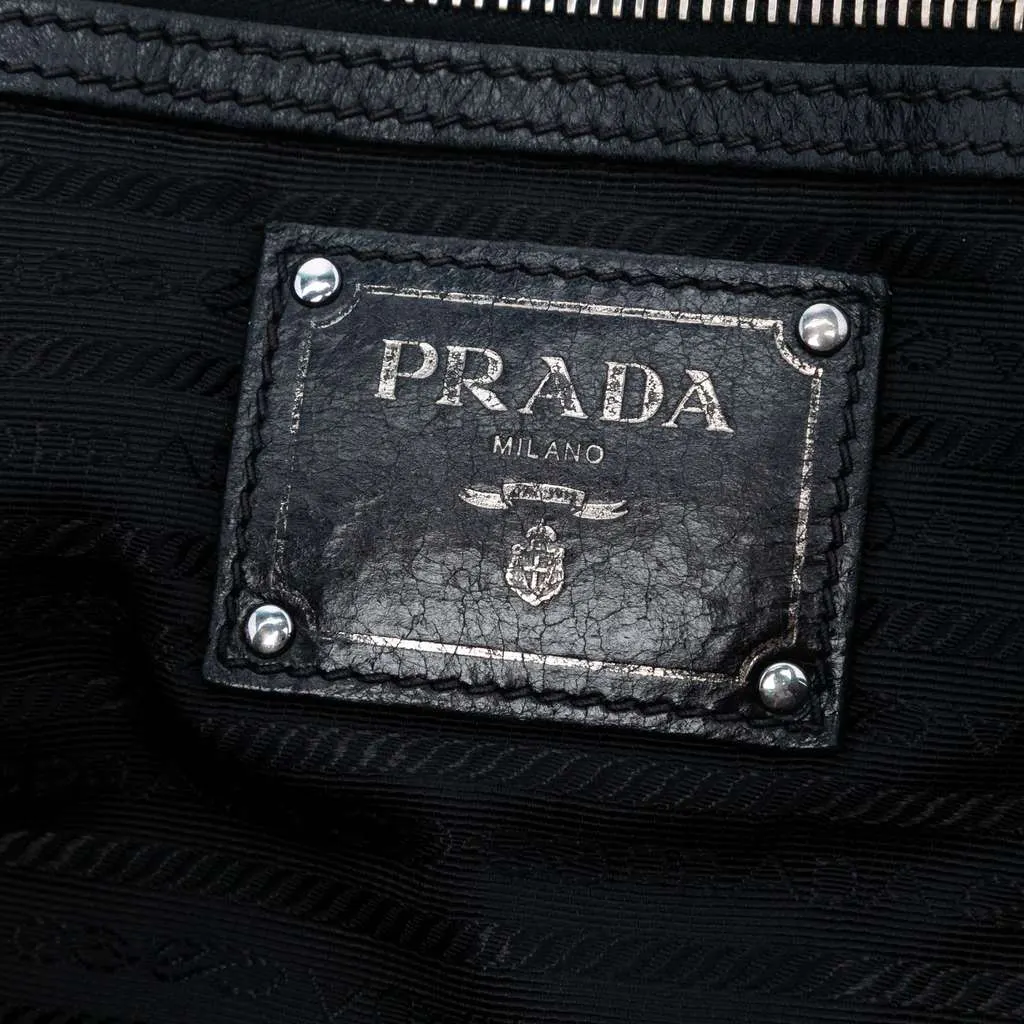 Prada Tessuto Push Lock Convertible Tote Green Very good - Box View