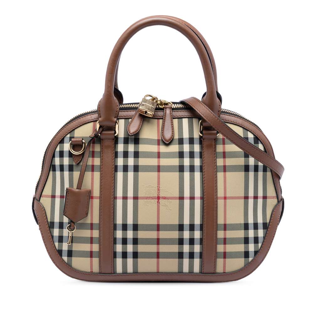 Burberry Small Haymarket Check Coated Canvas Orchard Bowling Bag