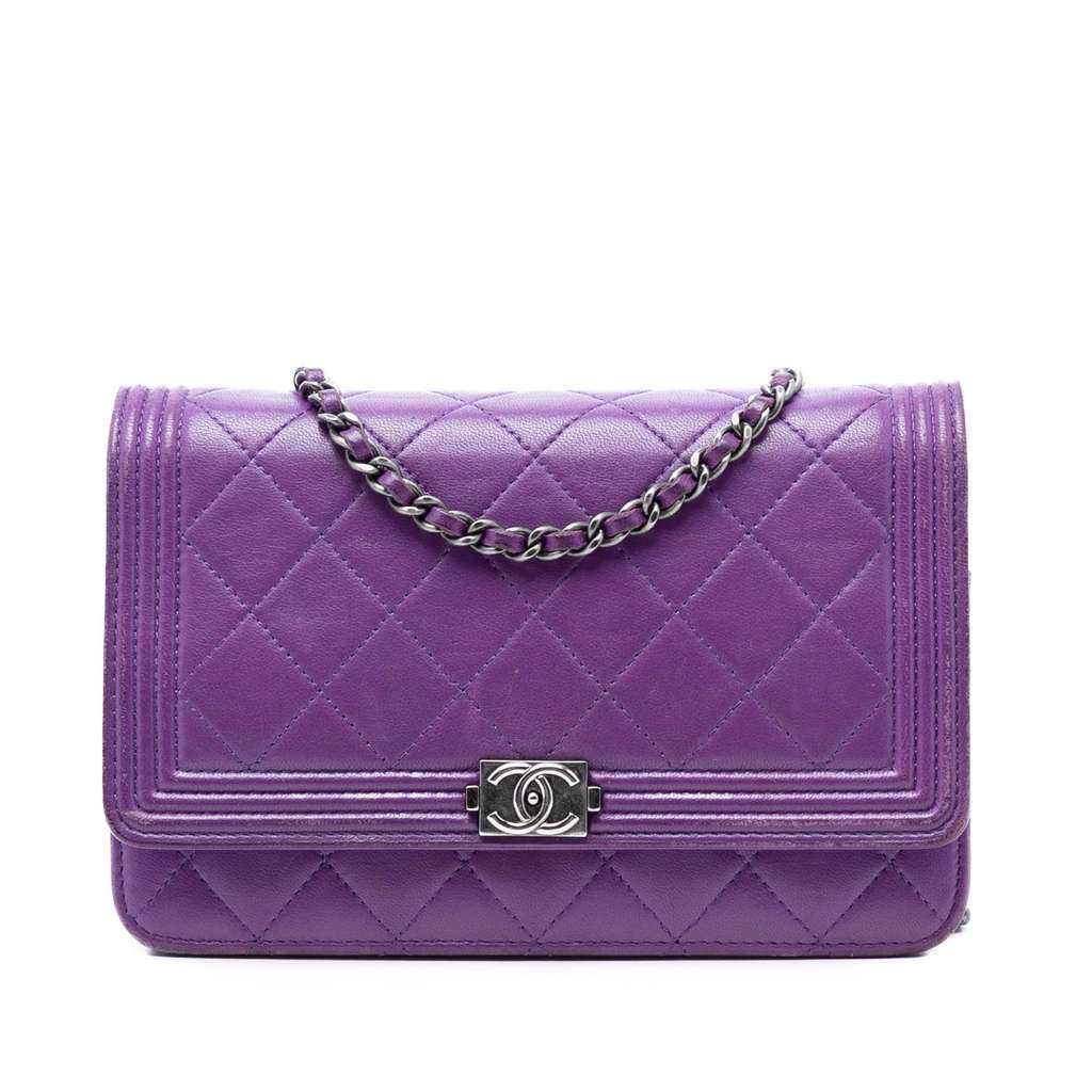 Chanel Quilted Lambskin Boy Wallet on Chain