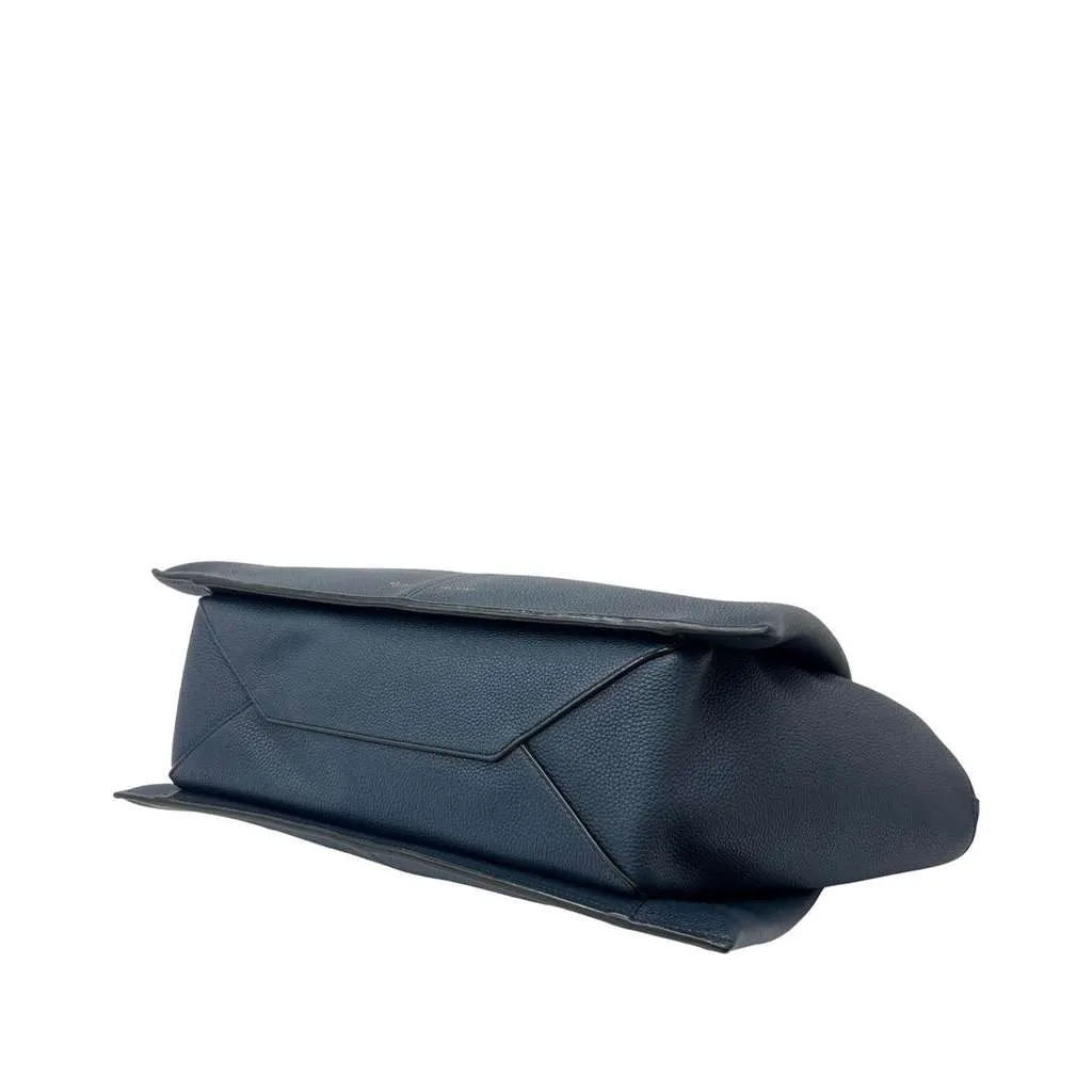 Celine Medium Grained Calfskin Trifold Tote Blue Leather Very good - Inside View
