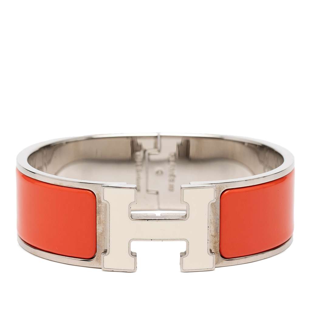 Hermès سوار عريض من المينا، قابل للقفل، مقاس PM