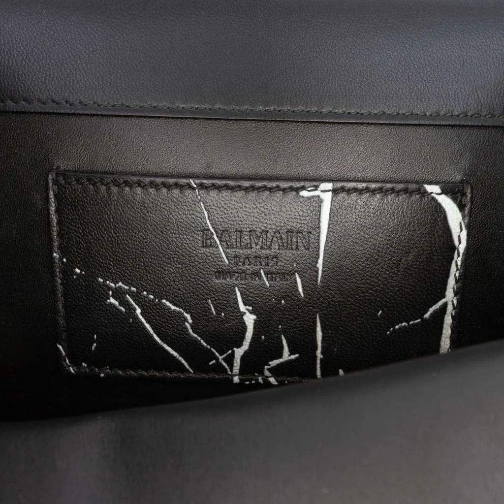 Balmain Printed Leather Ring Box 20 Crossbody Black Leather Very good - Box View