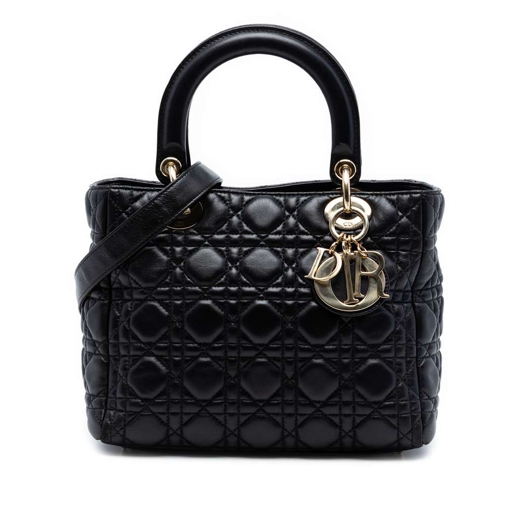 Dior Medium Lambskin Cannage Lady Dior