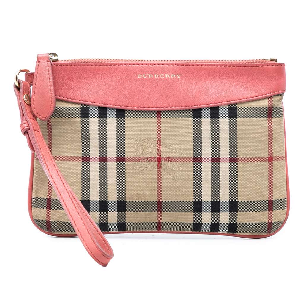 Burberry Haymarket Check Nylon Peyton Clutch