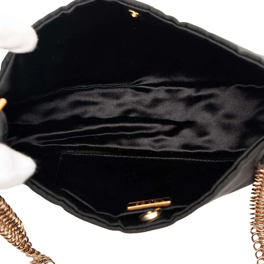 Prada Tessuto Chain Shoulder Bag Black Very good - Model View