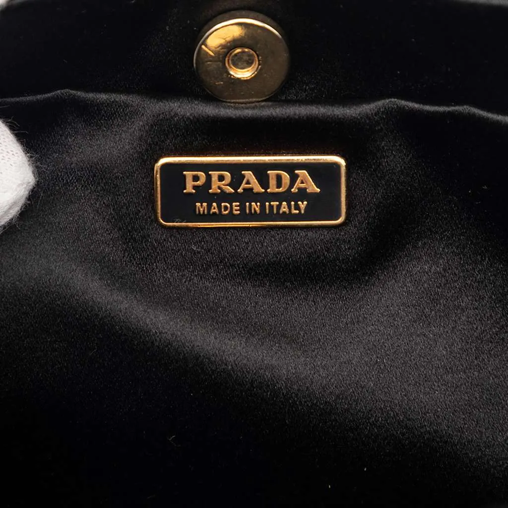 Prada Tessuto Chain Shoulder Bag Black Very good - Box View
