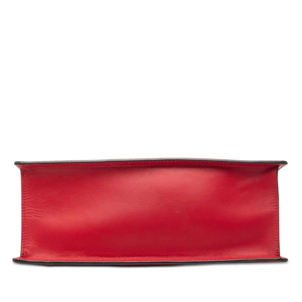 Gucci Medium Leather Web Sylvie Top Handle Bag Red Leather Very good - Inside View
