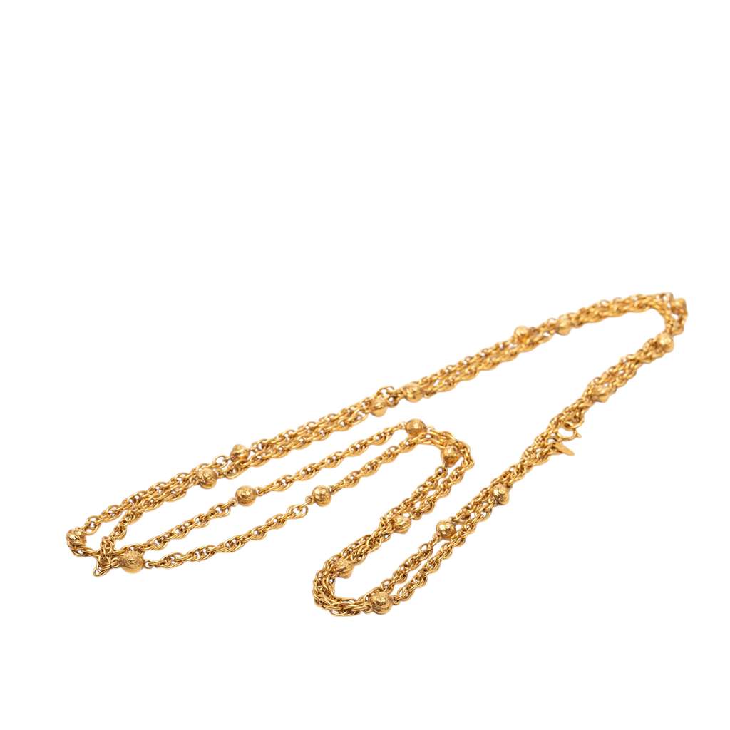 Chanel قلادة طويلة مطلية بالذهب عيار CC