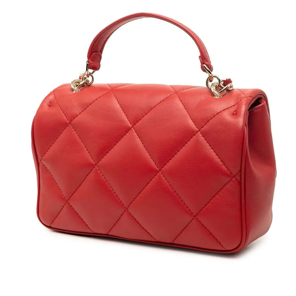 Chanel Small Lambskin Easy Carry Flap Red Leather Very good - Back View